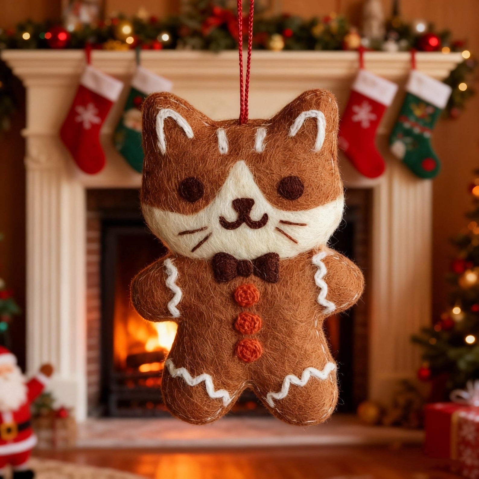 Wollfilz-Katzenfigur für Weihnachten 11