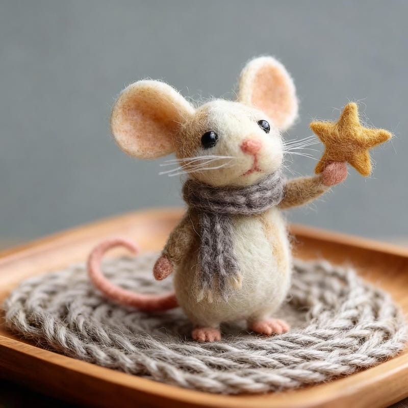 Wollfilz-Mausfigur für Kinder für Weihnachten 15