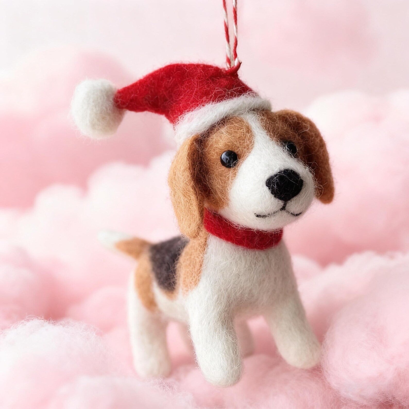 Wollfilz-Pudelanhänger für Weihnachten für Zuhause