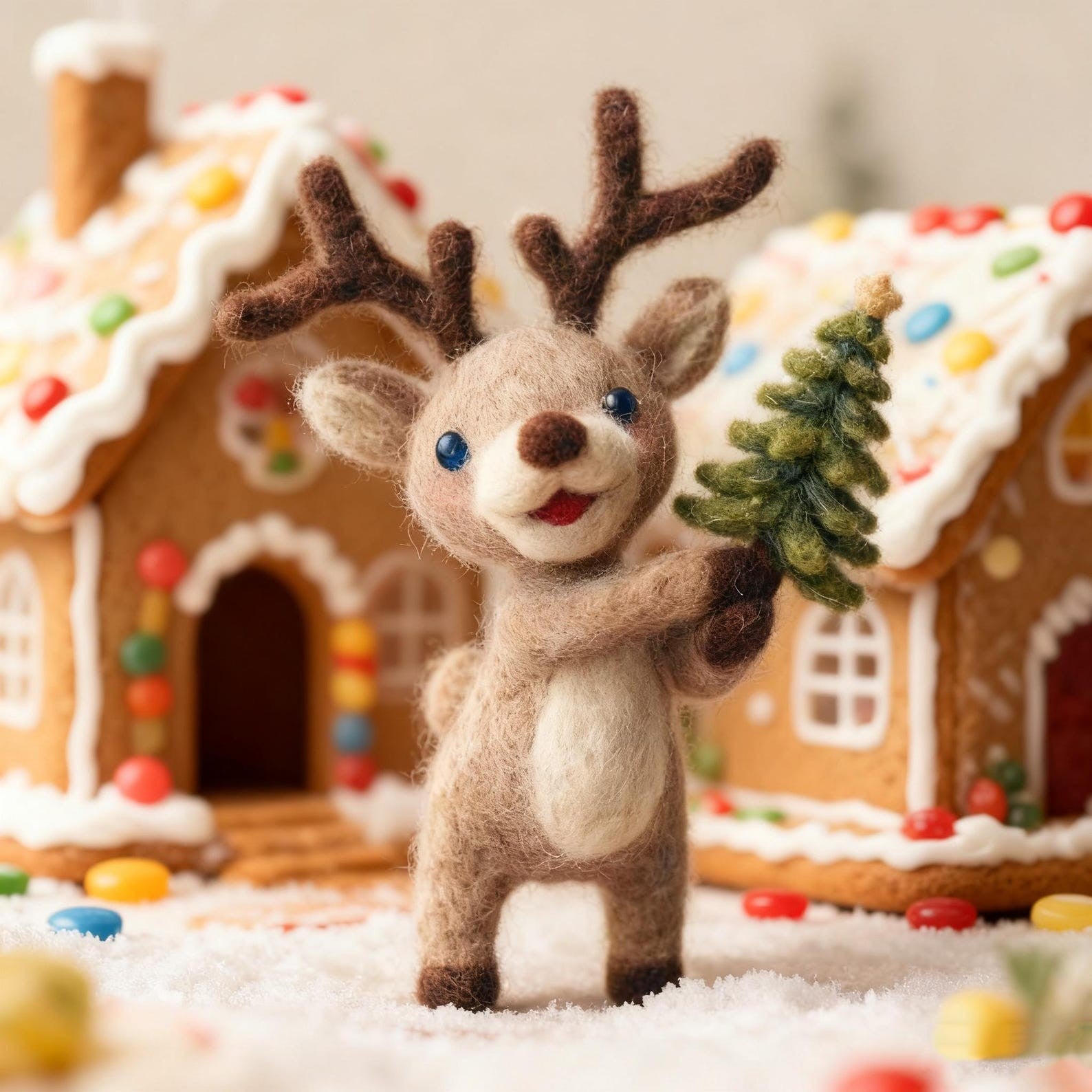 Wollfilz-Reh-Ornament für Kinder für Weihnachten 05